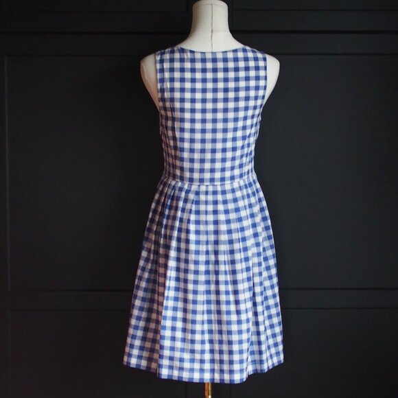 Icone | Sleeveless Blue & White Gingham Dress - Picture 5 of 7